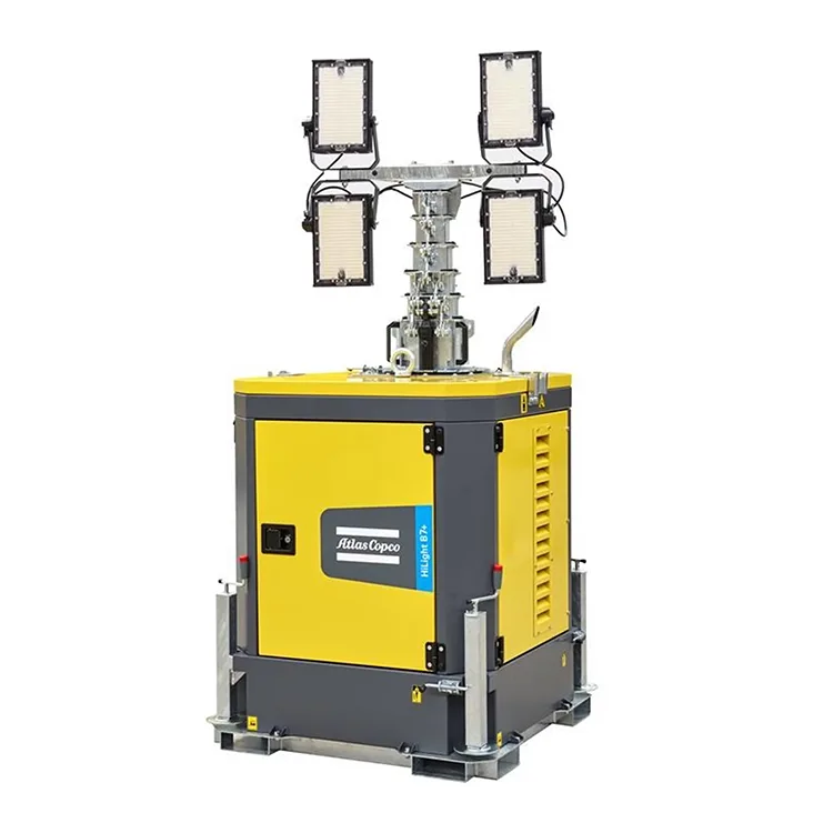 Какие основные преимущества дает светодиодная осветительная башня Atlas Copco Hilight для проектов освещения строительства и мероприятий?